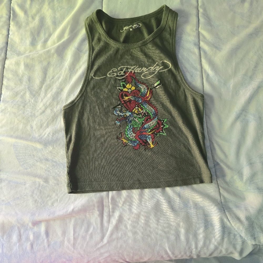Ed Hardy Halter Crop Top💕Good amount of stretch💕Comfortable ma